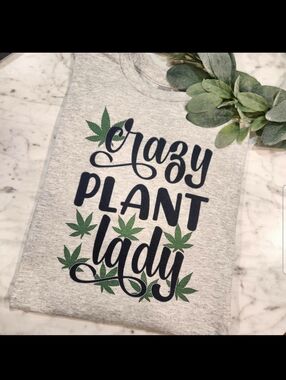 Crazy plant lady shirt cannabis cute popular trending Short Sleeve Tshirt